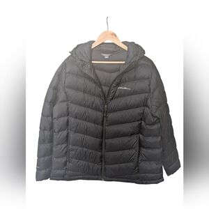 Eddie Bauer EB650 Women XXL Black Hooded Packable Lightweight Down Puffer Jacket